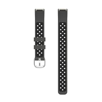 DrPhone IMotion Fitbit Luxe Horlogebandje – Siliconen Sport Band – Verstelbaar & Water/Zweetbestendig – Comfortabele Gespsluiting – Zwart