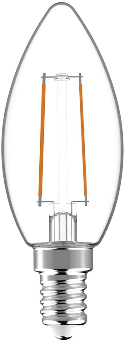 Avide E14 LED Filament Lamp 2.5W - 250lm - 2700K - Extra Warm Wit - LED Kaarslamp B35 - Vervangt 25W Gloeilamp