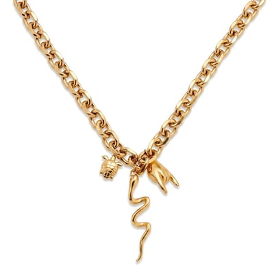 Mediterranean | 14K vergulde ketting met drie hangers