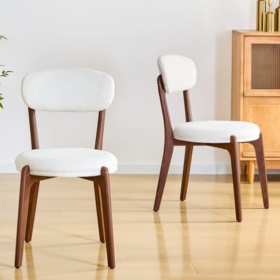 Eetkamerstoelen - 2 Stuks - Eetkamerstoel Zitkussen Mid Century - Eetkamer/Keuken - Linnen - Onbekend