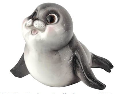 Zeehond - Zeedier - Beeld - XL - Grijs - Keramiek - Funny - 25x24.5x20.5 cm - Decoratie