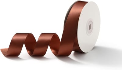 Satin Lint 25mm x 23m voor Cadeaus, Bruiloften en Decoraties - Koffiebruin Versierlint voor Creatieve Projecten