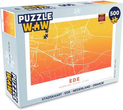 Puzzel Stadskaart - Ede - Nederland - Oranje - Legpuzzel - Puzzel 500 stukjes - Plattegrond