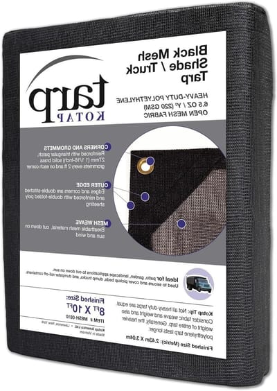 Zwaar Gaasdoek - Beschermend Zeil - Vracht Beschermen - Versterkte Randen - 8x10 Voet - Zwart