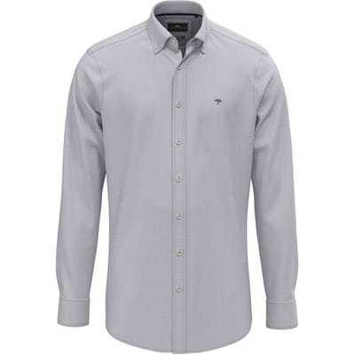 Fynch-Hatton Overhemd Washed Oxford Solid Color Kent Collar Misty Blue / male