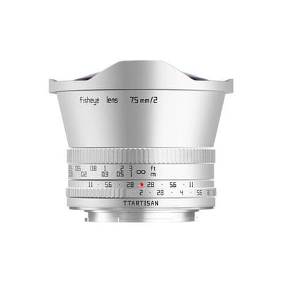 TTArtisan 7,5mm f/2.0 Fisheye, zilver  Fuji X
