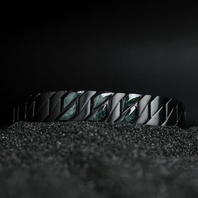 Holzkern armband Bariton (Marmer-Zwart)