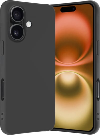 Hoes - Geschikt voor Apple iPhone 16 - Sterk & Shockproof - Hoesje Cover - Siliconen Case - Zwart