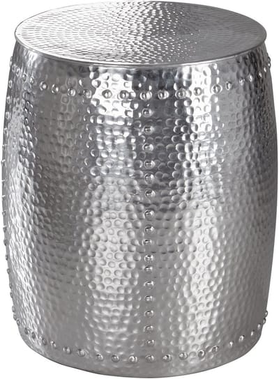 Bijzettafel PEDRO aluminium zilver 49 cm hoog