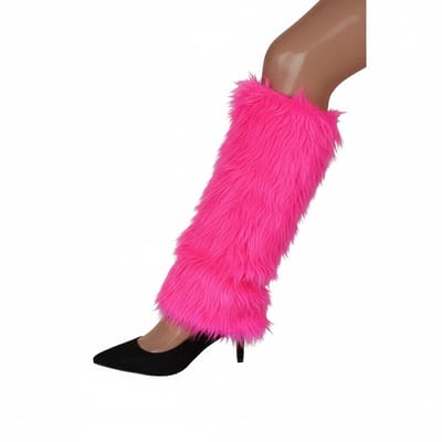 Beenwarmers Roze Bont - Pluche Volwassenen