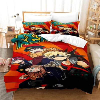 NIEUW My Hero Academia Anime Dekbedovertrek Set met Kussenslopen Polyester Tieners Kinderen Beddengoed Set Volledig Queen King Size Bedlinnen Cot Size 70x133cm
