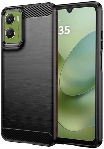 Hoesje geschikt voor Motorola Moto G06/G06 Power - Techsuit Carbon Silicone Back Cover - Zwart