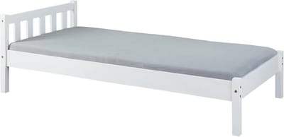 Eenpersoons bed met opbergruimte - Houten bedframe voor jeugd en logeerbed - Modern design - Wit gelakt - 90 x 200 cm