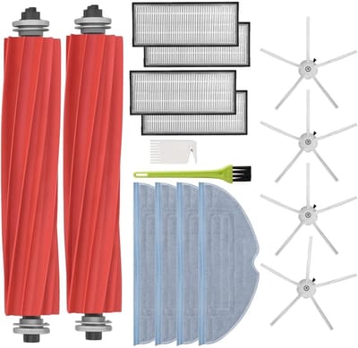 TOVBMUP 15 Stuks Stofzuigeronderdelen - Onderhoudsset voor Robotstofzuiger - Geschikt voor iRobot Roomba S7 - Siliconen Wisdoekhouder, Hoofdborstel, HEPA-filter en Zijborstels - Duurzame Siliconen Materialen