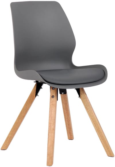 CLP Luna Eetkamerstoel - Modern - Rugleuning - 136 kg - Kunststof/grijs