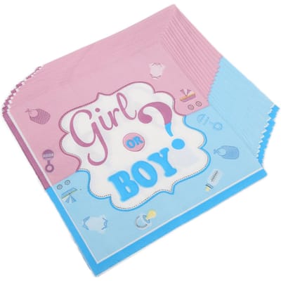 Lot de 32 serviettes en papier pour fille et garçon, modèles exquis, durables et adorables, pour fournitures de fête de bébé