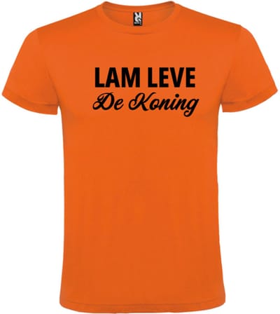 Koningsdag T-shirt Oranje - Maat S - Lam leve de Koning - Feestelijke Oranje Stijl