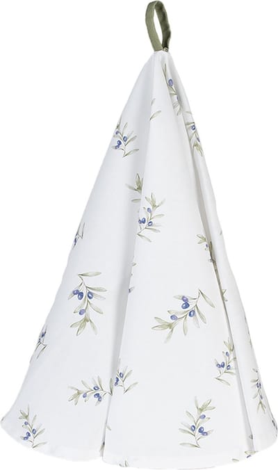 Clayre & Eef Theedoek Ø 80 cm Wit Katoen Olijven
