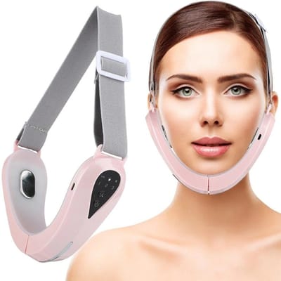 EMS Gezichtsliftapparaat V Gezicht LED Fotontherapie Schoonheidsinstrument Trillingen Gezichtsmassager Gezicht Afslanken Dubbele kin verwijderen CN roze
