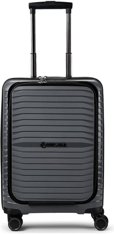Stratic Bright + 4 wielen Cabinewagen 55 cm Laptopvak - Harde bagage - TSA slot - grey