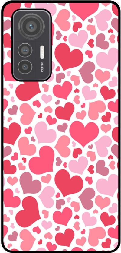 Smartphonica Telefoonhoesje Geschikt voor Xiaomi 12 Lite met Hartjes Print - Hearts Design TPU Backcover Case - Kinder Hoesje met Hartjes Design geschikt voor Xiaomi 12 Lite