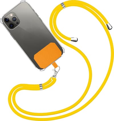 Telefoonkoord Universeel Telefoon Koord Telefoonketting Verstelbaar Telefoonkoorden 150 cm - Geel