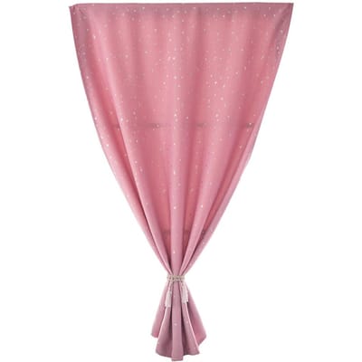 1PC Gordijn Aoresac Home Hot Silver Stars Verduisterende dubbelzijdige klittenbandgordijnstof Home 60cm * 150cm roze