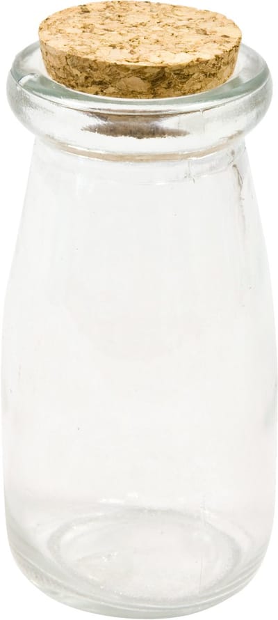 HOBI - Glazen fles met kurken stop 9,5 cm transparant voor candy bar