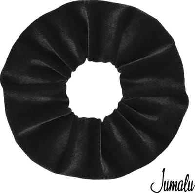 Jumalu Scrunchie Velvet Zwart – Haarelastiek – Haarwokkel – Zacht Fluweel – Ø 10 cm – 1 Stuk