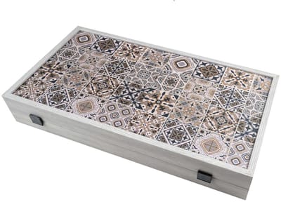 Philos Backgammon spel Kassette Lefkada groot houten bord.