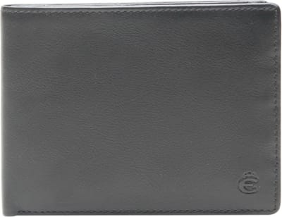 Esquire Leren Kaarthoes Logo Billfold Wallet Black Zwart