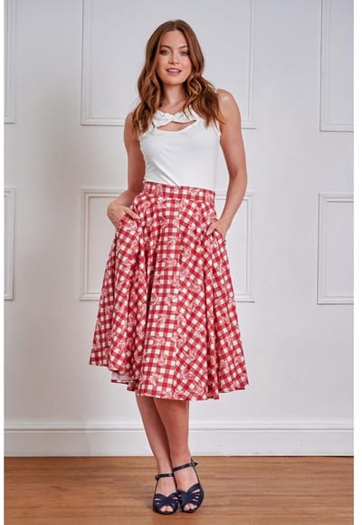 Banned - Cary Check & Bow Rok - L - Rood