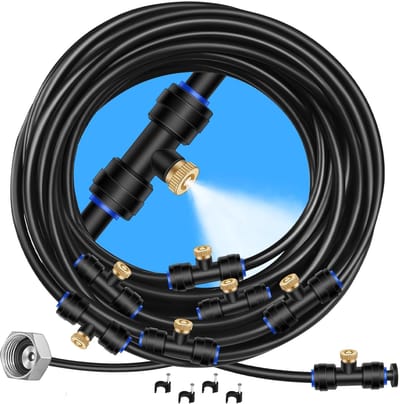 Vernevelingssysteem - 8 Meter Leiding met 7 Messing Sproeiers - Buitenkoeling voor Tuin, Terras en Kas - Incl. Adapter