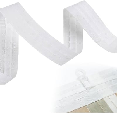 Multifunctionele Gordijnband, 28 m x 2.5 cm, Wit, Plisseertape voor Naaiwerk, Ideaal voor Gordijnen en Decoratie