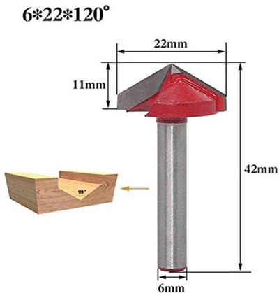 5pcs 6mm Shank Carbide 3D CNC Set V-Groove Router Bit Splitter Signaling Engraving Tool for Cutting Wood | 60°° 120°