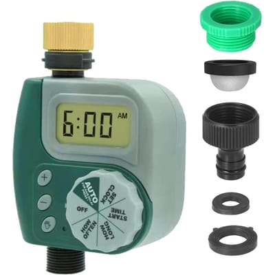 Minuterie d'eau Programmable numérique, résistant aux intempéries, robinet de jardin et de pelouse, minuterie de tuyau, irrigation automatique UK vert foncé