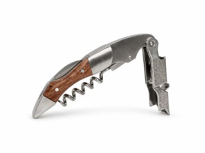 Proefer - Kurkentrekker - Wijnfles opener + Kelnersmes - Hout - Metaal