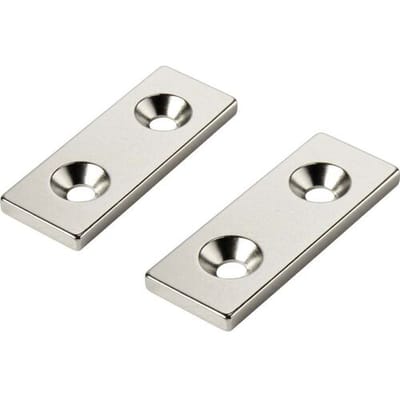 TRU COMPONENTS W40L15T3-2M4 Permanente magneet Rechthoekig (l x b x h) 40 x 15 x 3 mm N35 Grenstemperatuur (max.): 80 °C