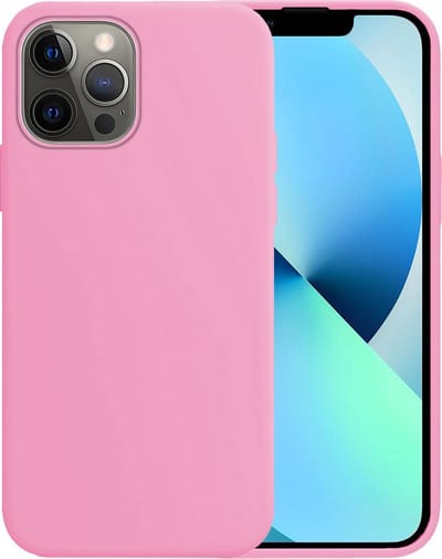 Hoesje - Geschikt voor Apple iPhone 13 Pro - Sterk & Shockproof - Siliconen Case - Hoes Cover - Telefoonhoes - Lichtroze