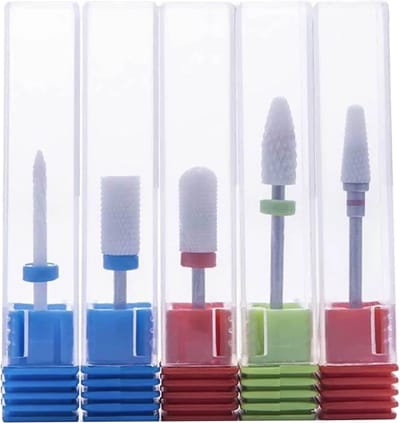 Set van 5 Keramische Manicure Boorgereedschappen - Universele Nagel Frees met Groen Handvat 3/32"