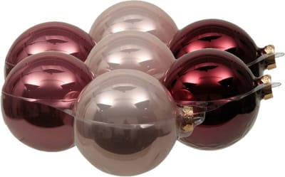 8x stuks kerstversiering kerstballen roze tinten van glas - 10 cm - mat/glans - Kerstboomversiering