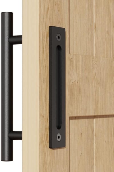 Dailygoods- Schuifdeurgreep 30 cm - Zwarte Deurgreep - Aluminium - Voor Houten Deuren - Inclusief Schroeven - Eenvoudig te Installeren