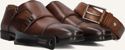 STEFANO LAURAN Stefano Lauran Gesp Nette schoenen - Business Schoenen - Heren - Bruin - Maat 41,5