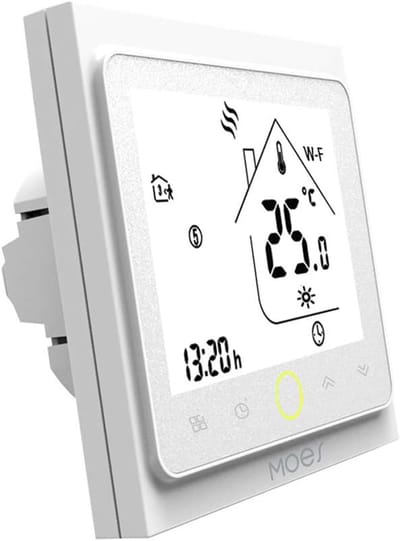 Slimme Thermostaat - Intelligente Regelaar - Vloerverwarming Instellen - Energiebesparend - 11 x 9.8 cm - Zwart