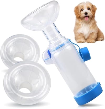 Inhalator voor Huisdieren met 2 Maskers voor Katten en Honden | Aerosolkamer met Ademindicator | Draagbare Inhalatiehulp voor Gezonde Luchtwegen