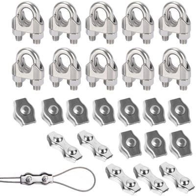 Set van 25 Kabelclips, 3 Verschillende Types voor Kabeldiameter 3 mm, Ideaal voor Kabels, Kledinglijnen en Tuinconstructies