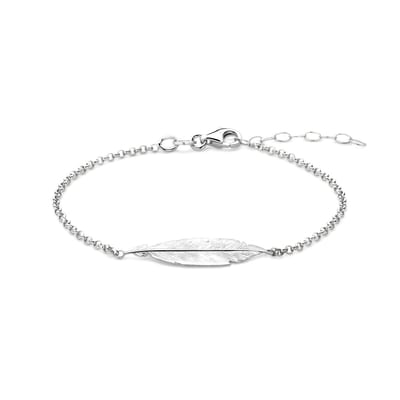 Glams armband veer 1,8 mm 16,5 + 2,5 cm - Zilver