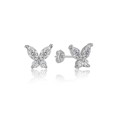 Diamanten Vlinder oorknop Zilver (925 sterling) Trendy Oorknop Zilver Meisje | Cadeau Voor Vrouw