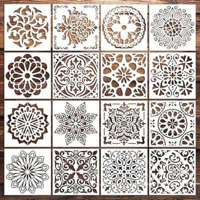 Paint sjablonen 16 stuks - herbruikbare mandala dot schilder templates - duurzaam materiaal - perfect voor DIY kunst - ShopVlot
