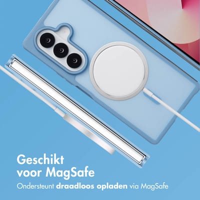 imoshion Hoesje - Geschikt voor Samsung Galaxy Z Fold 7 - Color Guard Backcover met Magnetische Ring - Lichtblauw